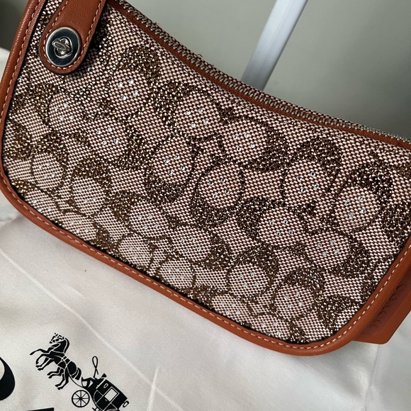 Coach Brown and Silver Shoulder Bag - Picture 4 of 14